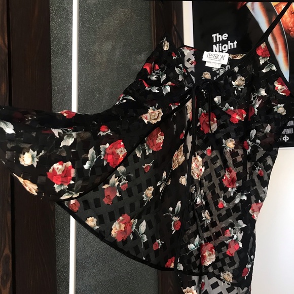 Vintage Other - 80s Vintage Fly Away Sheer Rose Lingerie Cami Top